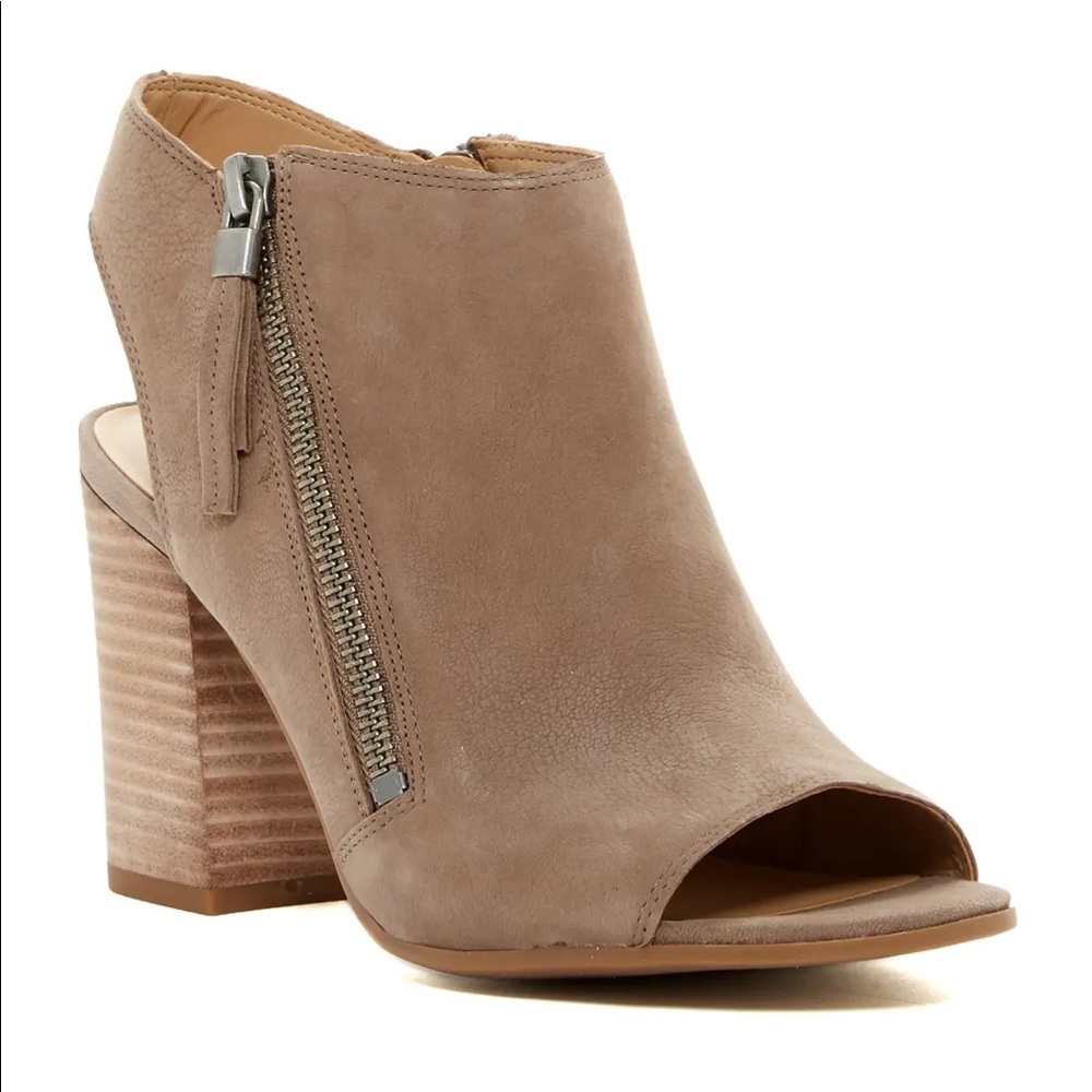 Franco Sarto Knox Mushroom Nubuck Open Toe Bootie